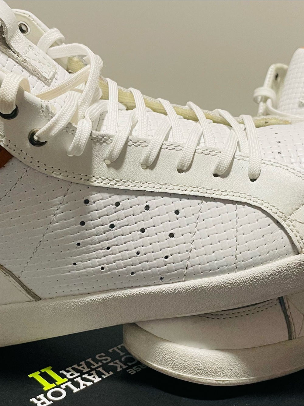 Clae Men's White Leather Perforated Sneakers